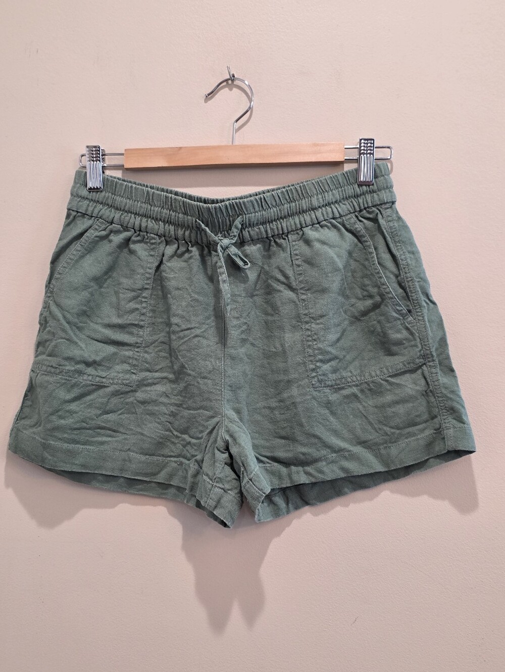 J.Crew Crewcuts Olive Green Pull On Shorts Linen Blend Casual Girl's Size 16